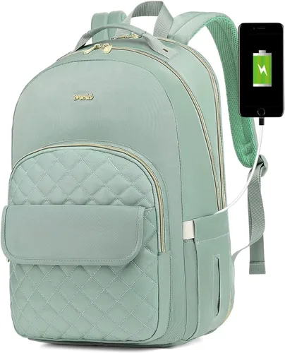 Miniatura 12 de Mochila para laptop para mujer, mochilas de viaje de negocios de 15.6 pulgadas, mochila escolar para niñas, profesores, mochila apta para la Negro