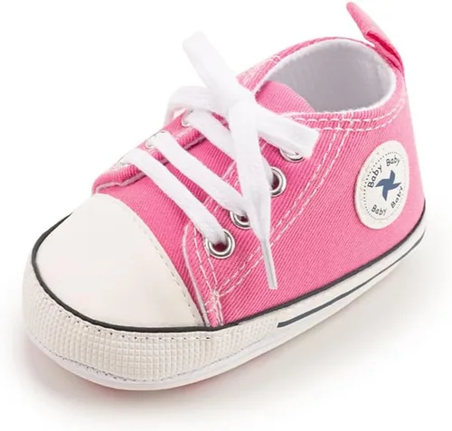 Miniatura 114 de Zapatos deportivos de lona de lona para bebés y niñas, suela antideslizante suave, suela antideslizante