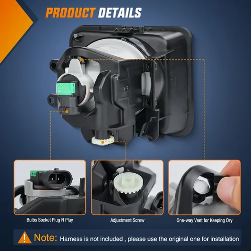 Miniatura 3 de Nilight Conjunto de luces antiniebla compatible con Toyota Tundra 2014, 2015, 2016, 2017, 2018, 2019, 2020 y 2021, lente transparente de repuesto