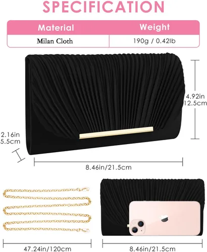 Miniatura 4 de TINDTOP Bolsos de mano para mujer, bolsos de noche para formal, boda, fiesta, cóctel, graduación, bandolera, sobre, hombro, bolsa de hombro