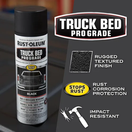 Miniatura 3 de Rust-Oleum 272741-6PK Recubrimiento en Aerosol para Cama de Camión de Grado Profesional Automotriz, 15 oz, Negro Mate, (Paquete de 6)
