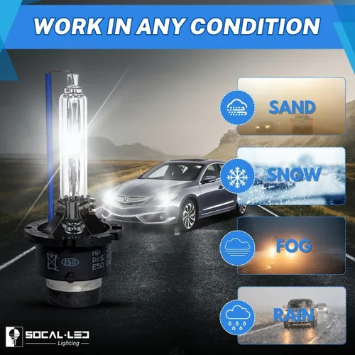 Miniatura 5 de SOCAL-LED LIGHTING D4S 35W Bombillas HID de xenón para faros delanteros - 10000K Azul profundo - 66440 42402 42402WX Reemplazo directo de luz alta
