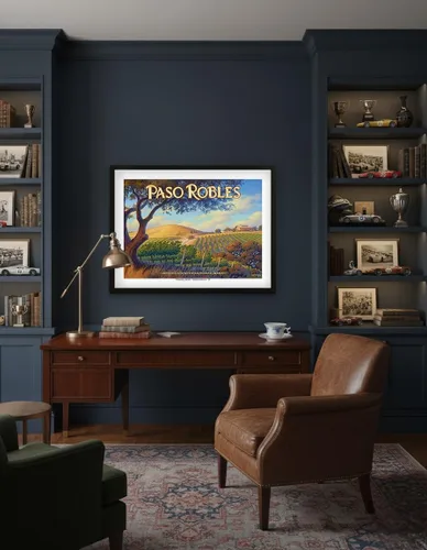 Miniatura 4 de Paso Robles Wineries San Luis Obispo - California Vineyards Wine Country Art por Kerne Erickson - Cartel de metal vintage de 8 x 12 pulgadas