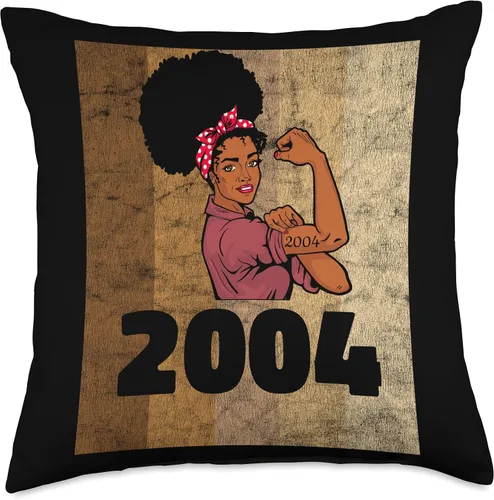 Miniatura 4 de Vintage 2004 Limited Edition 19th Birthday Afro Girls Women Throw Pillow