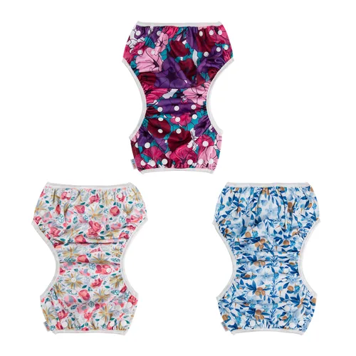 Miniatura 137 de Alva, Pañales de bebé para nadar, paquete de 2 unidades, talle único, reutilizable, lavable y ajustable de 0 a 36 meses. Tamaño de 10 a 40 lbs