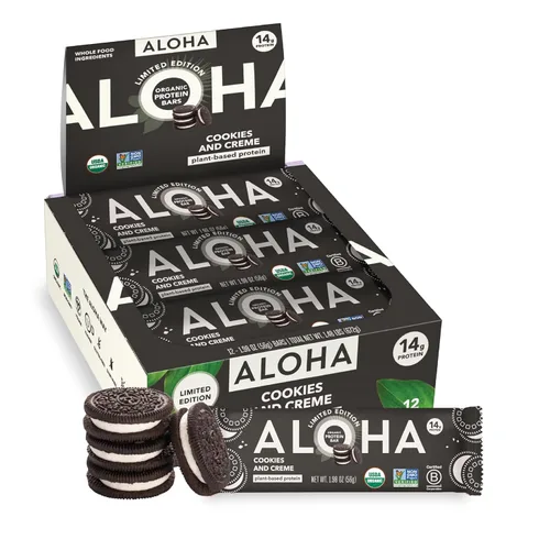 Miniatura 18 de ALOHA Barras de proteínas orgánicas a base de plantas, almendras y chocolate de coco, 12 unidades, barras de 1.98 onzas, veganas, bajas en azúcar