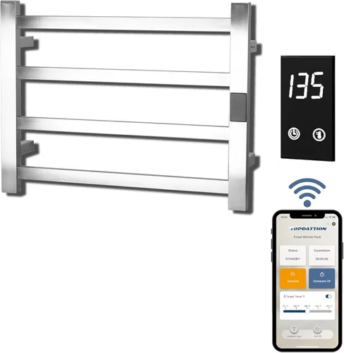 Miniatura 14 de Topdattion Calentador de toallas eléctrico Súper delgado Con temporizador y ajustes de temperatura de múltiples niveles Cableado directo