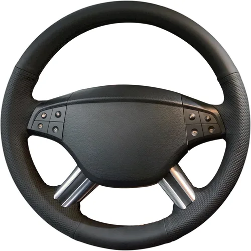 MEWANT Cubierta personalizada del volante del coche del cuero de microfibra de costura a mano para Mercedes Benz W164 Clase M ML350 ML500 2005 2006