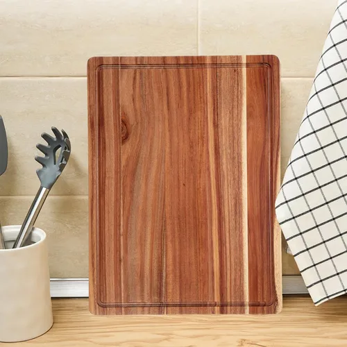 Miniatura 7 de Tabla de cortar de madera de acacia grande de 20 pulgadas 1.5" de espesor, tabla de cortar de madera reversible para cocina, tabla de quesos