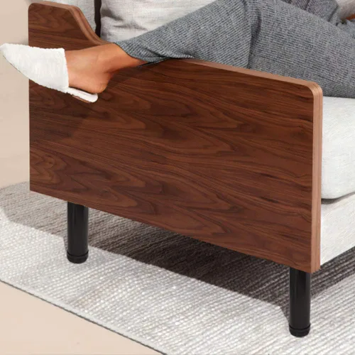 Miniatura 6 de QLLY Juego de 4 patas de muebles de metal ajustables de 6 pulgadas, pierna de repuesto para sofá, sillón, silla otomana y gabinete, en negro