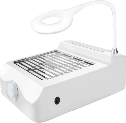 Colector de polvo de uñas con lámpara-60W potente colector de polvo para uñas, velocidad ajustable NailFan colector de polvo con filtro reutilizable