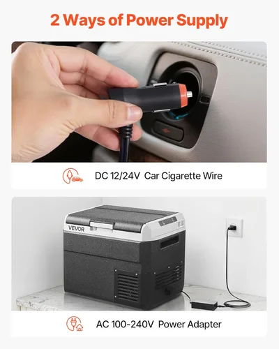 Miniatura 6 de VEVOR Refrigerador de coche de 12 voltios, refrigerador de coche de 31.7 cuartos de galón / 30 L, enfriador eléctrico portátil con temperatura