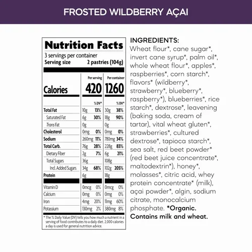 Miniatura 2 de Natures Path, Tostadora Pastries Frosted Wildberry Acai Organic 6 unidades, 11 onzas