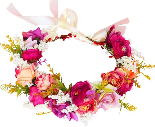 Vivivalue Corona floral niña diadema floral diadema flor halo boda fiesta fotos