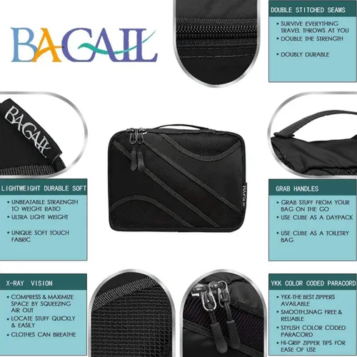 Miniatura 3 de BAGAIL - Juego de 6 cubos organizadores para maletas y equipaje