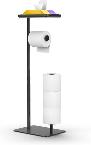 Miniatura 10 de Day Moon™ Soporte de pared para papel higiénico blanco mate, soporte giratorio moderno para rollo de papel higiénico