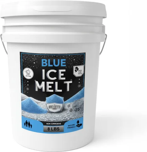 Peach Country Blue Ice Melt -25°F Efectivo, anticongelante seguro para mascotas y ecológico, gránulos de acción rápida para entradas de vehículos,