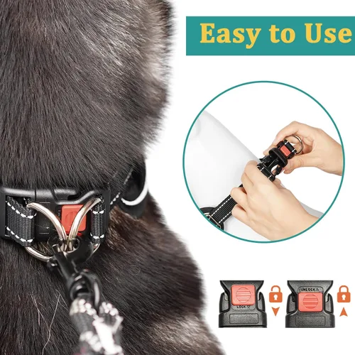 Miniatura 7 de Mayerzon Martingale - Collar antitirones para perros grandes y medianos, Pitbull Pastor alemán rottweilers, patentado reflectante anti tirones, Negro