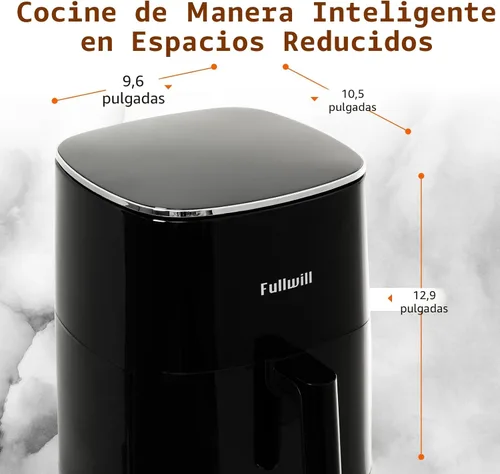 Miniatura 7 de Fullwill Freidora de aire 6QT con ventana visible, cesta antiadherente y apta para lavavajillas, freidora de aire multifunción 12 en 1, asar, Negro