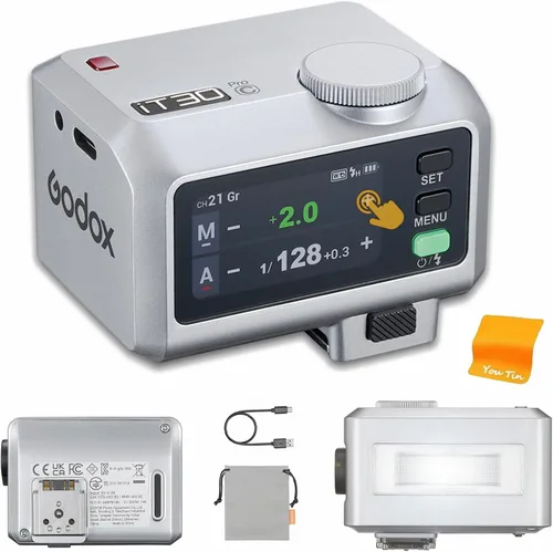 Miniatura 11 de GODOX IT30Pro F TTL Mini cámara flash con disparador y receptor 2.4G integrado 2.4G compatible con cámaras Fujifilm, GN15 ISO100, 1/8000s HSS
