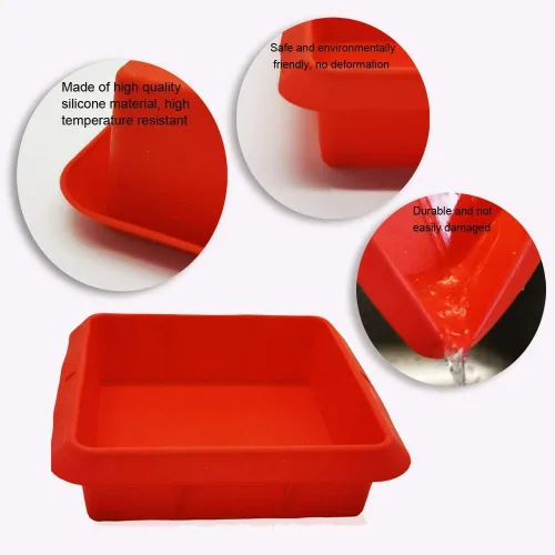 Miniatura 5 de Molde cuadrado de silicona de 8 x 8 pulgadas para hornear, lasaña para asar, utensilios de silicona para hornear brownies, 10 moldes de pastelería