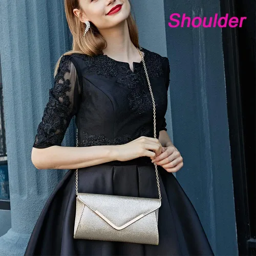 Miniatura 3 de Women's Gold Clutch,Gold Clutch Purses For Women Evening Shoulder Crossbody Handbags Bridal Prom Wedding Party Purse