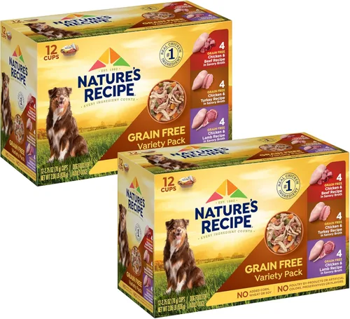 Miniatura 11 de Nature's Recipe Receta de pollo y cordero sin granos en caldo sabroso alimento húmedo para perros, taza de 2.75 onzas, 12