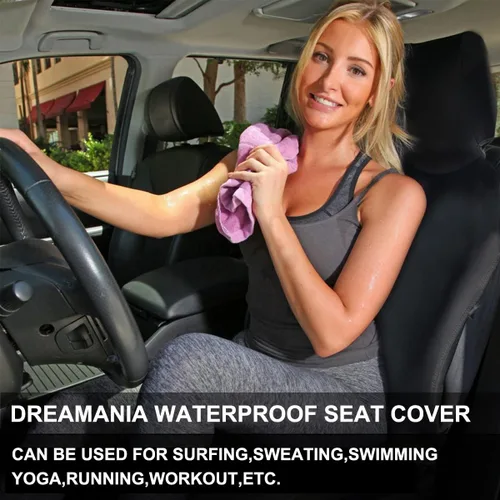 Miniatura 5 de Funda de asiento impermeable, protector de asiento de automóvil mejorado contra el sudor, perfecto para asiento universal antideslizante de Negro