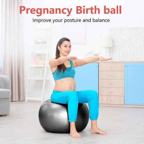 Miniatura 3 de Primasole Pelota de ejercicio para equilibrio, estabilidad, fitness, entrenamiento, yoga, pilates en casa, oficina y gimnasio, pelota de parto