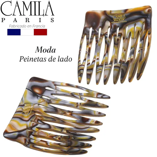 Miniatura 7 de Camila Paris CP2332/2 Peine lateral francés hecho a mano ónix, pequeño trenzado decorativo para el cabello, clips de sujeción fuerte para mujeres