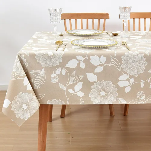 Miniatura 10 de Mantel de tela de vinilo resistente al agua, de plástico, lavable a prueba de derrames, mantel de Peva para primavera, campamento, picnic, cuadrado