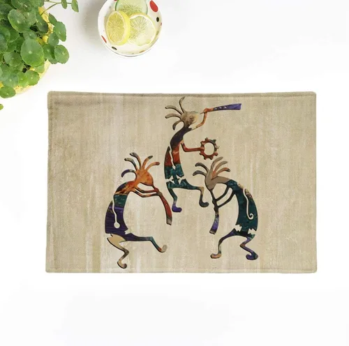 Miniatura 12 de Juego de 4 manteles individuales Doodlefly unicornio tapices medievales caza The Found Mythical Creatures 18 x 12.5 pulgadas, decoración de fiestas