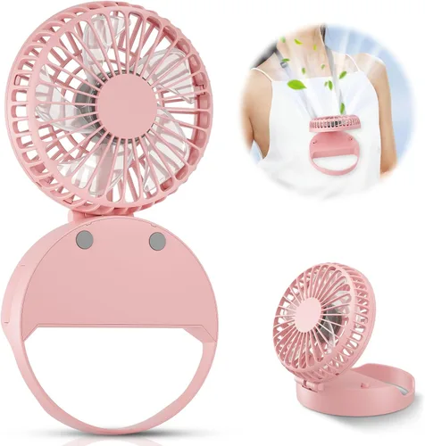 Miniatura 11 de HandFan Ventilador de cuello de 10000 mAh, rotación de 360°, ventiladores portátiles manos libres para tu cuello, 48 horas de duración, recargable