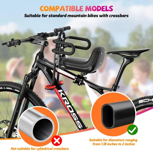 Miniatura 3 de XIEEIX Asiento de bicicleta para niños, portátil, retráctil, plegable, montado en la parte delantera, adecuado para niños de 1 a 3 años, asiento