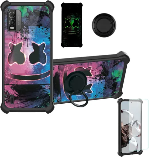 Miniatura 59 de Aroepurt Funda compatible con Nothing Phone 2a Phone Case Cover [PC duro + silicona suave] [soporte de anillo] [efecto luminoso] YGH-BQ