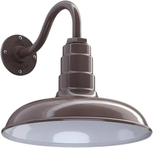 Miniatura 84 de Steel Lighting Co. Topanga - Luz de granero Montaje en pared al aire libre Domo de 14 pulgadas Cuello de cisne de 11 pulgadas Luz de garaje
