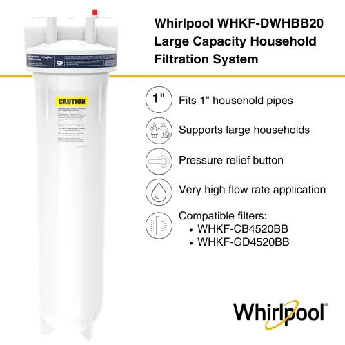 Miniatura 2 de Whirlpool Carcasa de filtro de agua para toda la casa de 20 x 4.5 pulgadas, sistema certificado NSF para filtro de carbono de sedimentos