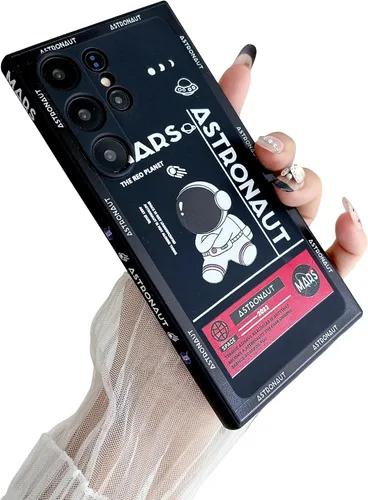 Miniatura 32 de Yonds Queen Funda ultra linda para Samsung Galaxy S22, diseño de astronauta de dibujos animados, diseño de cohete espacial, cubierta de parachoques