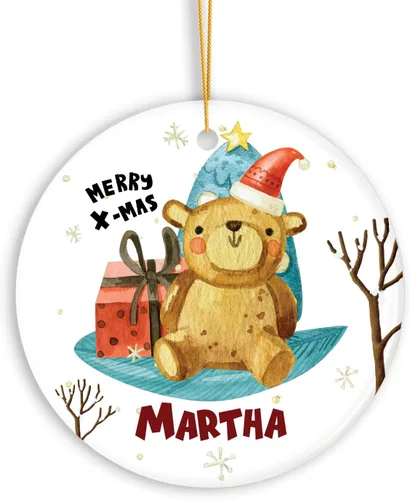 Miniatura 12 de Adorno de muñeco de nieve personalizado, muñeco de nieve de Papá Noel, adorno de Navidad con nombre personalizado, lindo adorno de muñeco de nieve