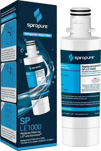 SpiroPure SP-LE1000 Filtro de agua de repuesto para refrigerador LT1000P, ADQ747935, MDJ64844601, 9980, ADQ74793501, ADQ74793502, 46-9980, LT1000P-3