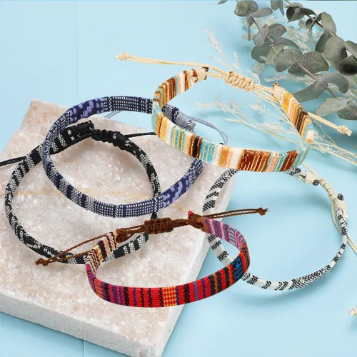 Miniatura 2 de Conjunto de pulseras de playa para hombres y mujeres, pulseras para hombres, pulseras bohemias hechas a mano, pulseras envolventes de joyería