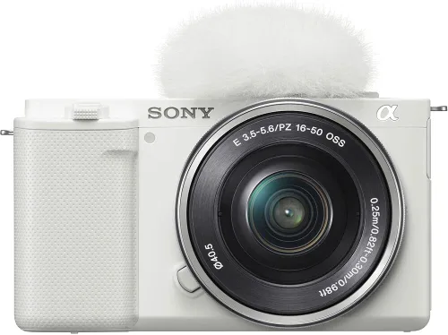 Miniatura 4 de Sony Cámara sin espejo ZV-E10 con lente de 0.630-1.969 in (blanco) (ILCZV-E10L/W) + lente Sony FE PZ de 1.102-5.315 in (SELP28135G) + tarjeta de 64