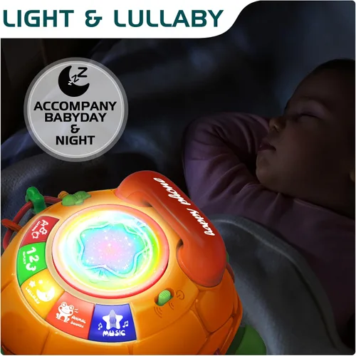 Miniatura 6 de Juguetes para bebés de 6 a 12 meses, juguetes musicales de tortugas que gatean para bebés de 12 a 18 meses, juguete educativo de aprendizaje Naranja