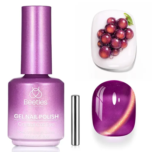 Miniatura 79 de Beetles - Esmalte de uñas de gel ultravioleta semipermanente sin HEMA de alto brillo para manicura francesa y arte de uñas, frasco a juego, blanco
