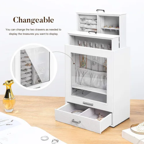 Miniatura 2 de Homde - Organizador de joyas para niñas y mujeres joyero para collares anillos aretes regalo de joyería caja de almacenamiento de joyas serie