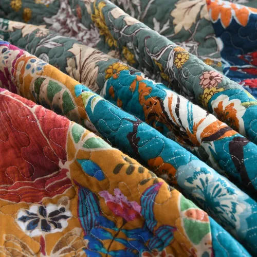 Miniatura 9 de Autumn Dream - Juego de colchas de algodón, juego de cubrecama reversible, conjunto de cubrecamas, edredón de confort, estampado floral vintage
