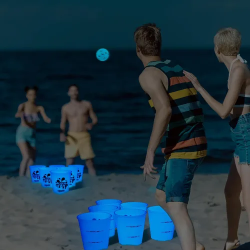 Miniatura 3 de ropoda Juego de pong gigante para patio, juegos de patio con cubos y bolas duraderos, juego al aire libre con bolsa de transporte para la playa