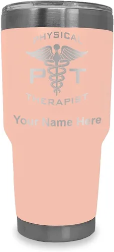 Miniatura 8 de LaserGram PT Physical Therapeut, vaso aislado al vacío de 20 onzas, grabado personalizado incluido (negro)