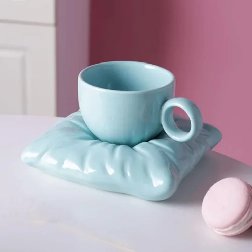 Taza de café de cerámica, taza de cerámica con platillo, tazas de café con leche y taza de espresso, tazas de capuchino con platillos, juego de taza