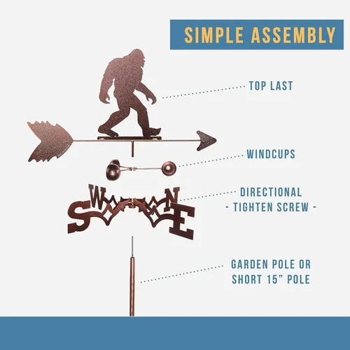 Miniatura 3 de SWEN Products Bigfoot Sasquatch Veleta (estaca de jardín incluida)